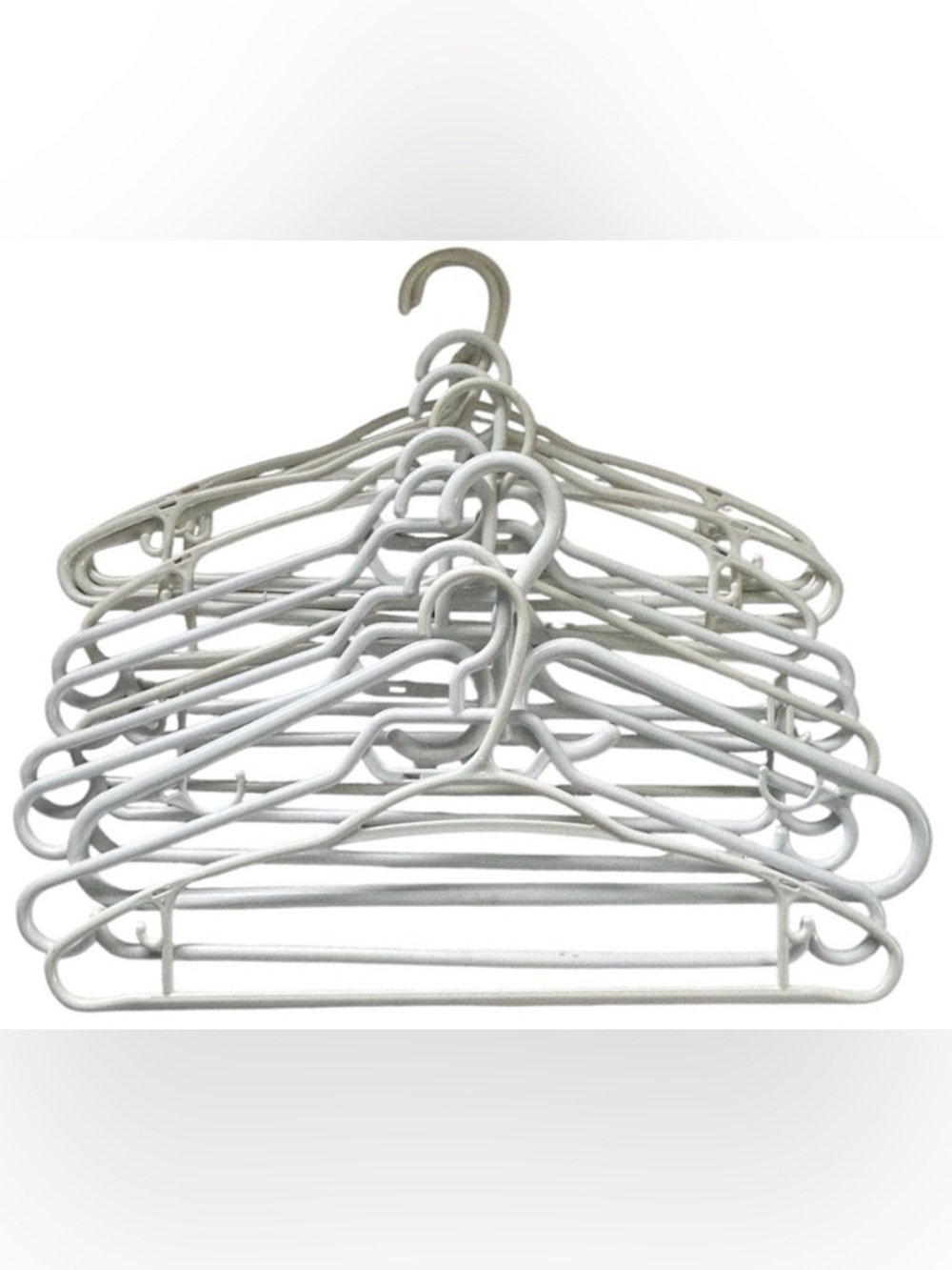 SET OF 12 WHITE PLASTIC HANGERS